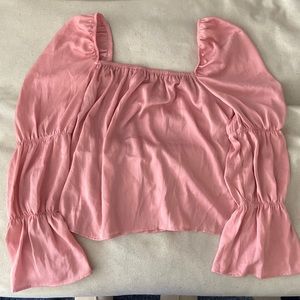 BCBG Pink Balloon Sleeve Blouse NWT